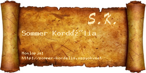 Sommer Kordélia névjegykártya